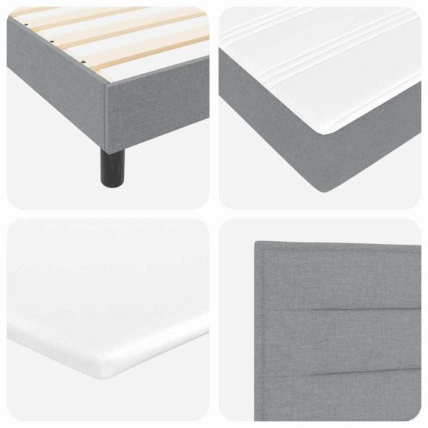 Boxspringbett mit Matratze Hellgrau 200x200 cm Stoff