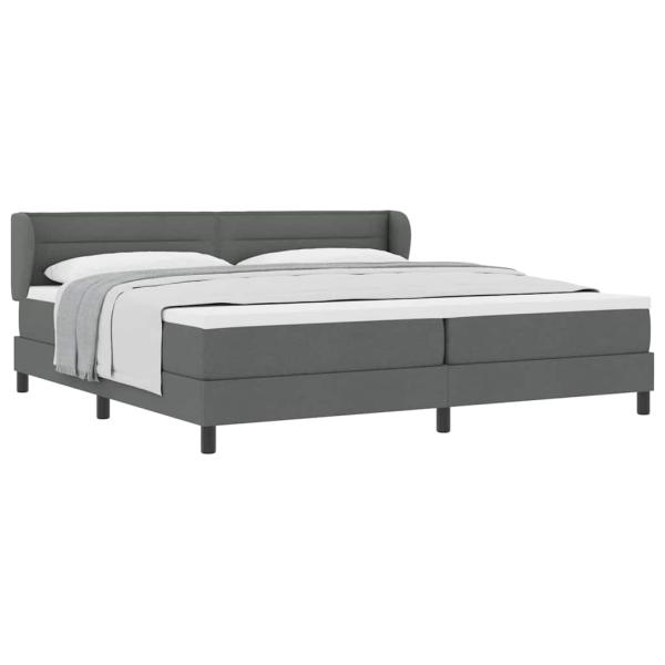 Boxspringbett mit Matratze Dunkelgrau 200x200 cm Stoff