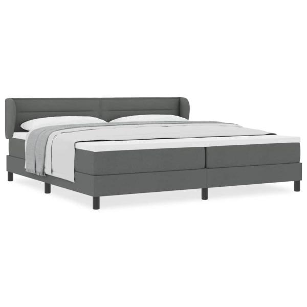 Boxspringbett mit Matratze Dunkelgrau 200x200 cm Stoff