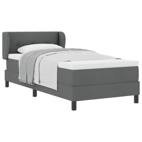 Boxspringbett mit Matratze Dunkelgrau 80x200 cm Stoff