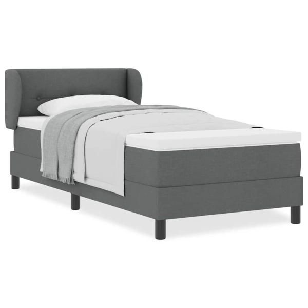 Boxspringbett mit Matratze Dunkelgrau 80x200 cm Stoff