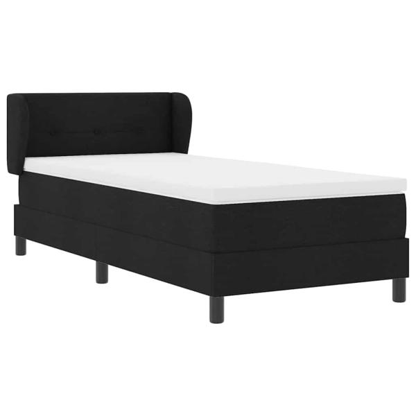 Boxspringbett mit Matratze Schwarz 80x200 cm Stoff
