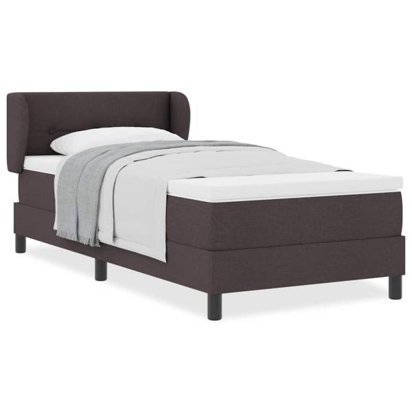 Boxspringbett mit Matratze Dunkelbraun 80x200 cm Stoff
