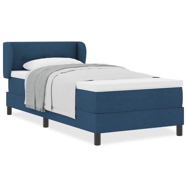 Boxspringbett mit Matratze Blau 80x200 cm Stoff
