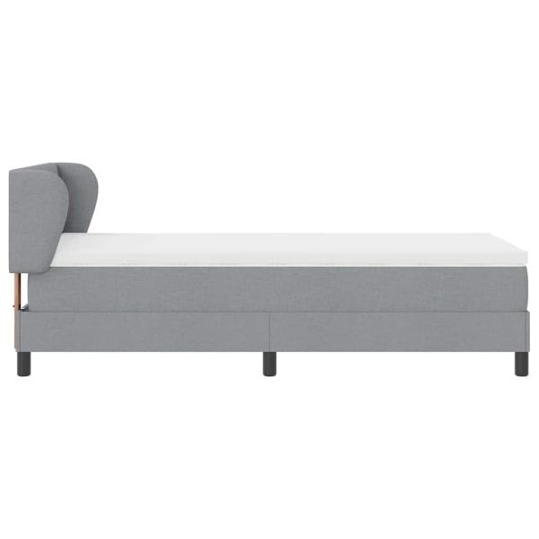 Boxspringbett mit Matratze Hellgrau 90x200 cm Stoff