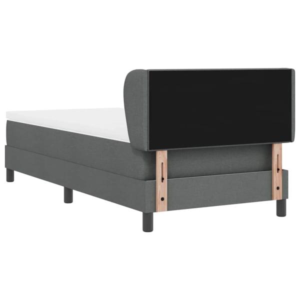 Boxspringbett mit Matratze Dunkelgrau 90x200 cm Stoff