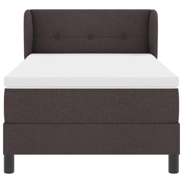 Boxspringbett mit Matratze Dunkelbraun 90x200 cm Stoff