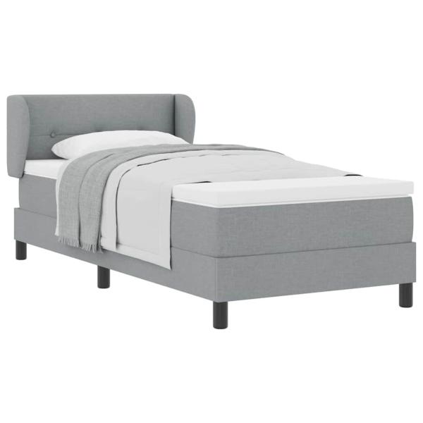 Boxspringbett mit Matratze Hellgrau 100x200 cm Stoff