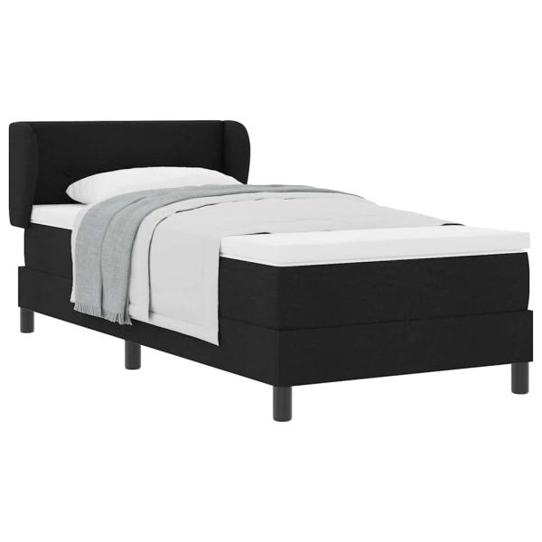 Boxspringbett mit Matratze Schwarz 100x200 cm Stoff
