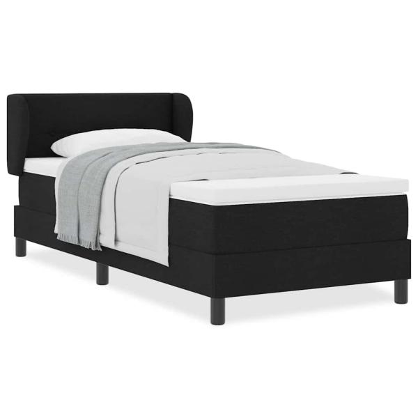 Boxspringbett mit Matratze Schwarz 100x200 cm Stoff