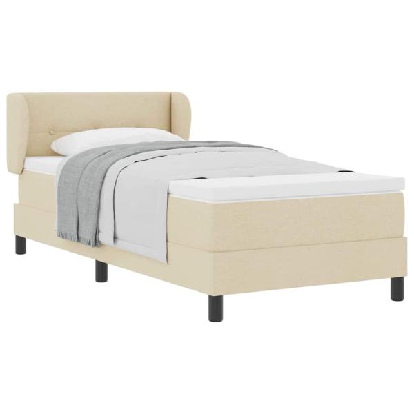 Boxspringbett mit Matratze Creme 100x200 cm Stoff