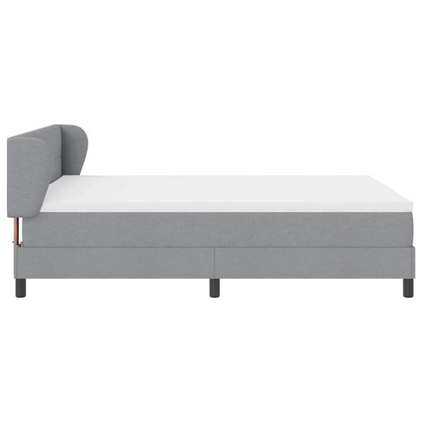 Boxspringbett mit Matratze Hellgrau 140x190 cm Stoff