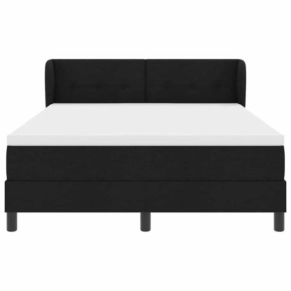 Boxspringbett mit Matratze Schwarz 140x190 cm Stoff