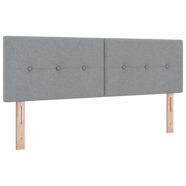 Boxspringbett mit Matratze Hellgrau 140x200 cm Stoff