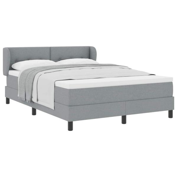 Boxspringbett mit Matratze Hellgrau 140x200 cm Stoff