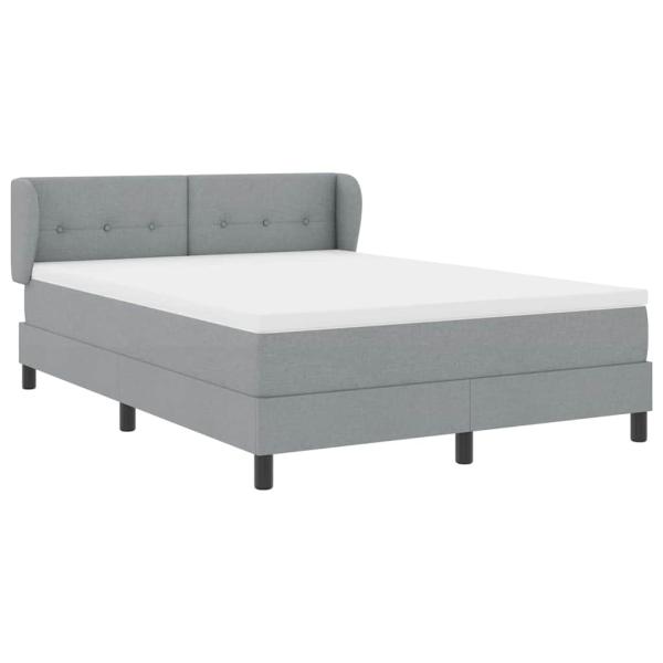 Boxspringbett mit Matratze Hellgrau 140x200 cm Stoff