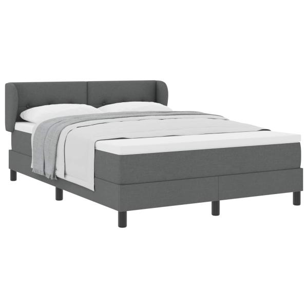 Boxspringbett mit Matratze Dunkelgrau 140x200 cm Stoff