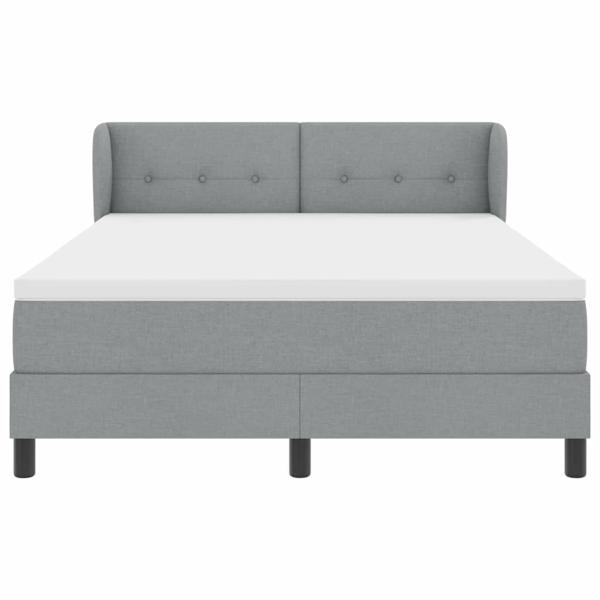 ARDEBO.de - Boxspringbett mit Matratze Hellgrau 160x200 cm Stoff