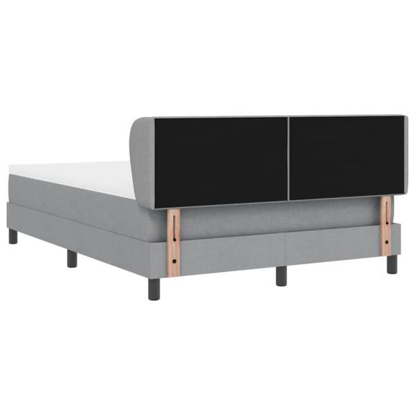 Boxspringbett mit Kopfteil Hellgrau 160 x 200 cm Stoff