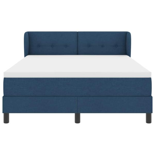 Boxspringbett mit Matratze Blau 160x200 cm Stoff