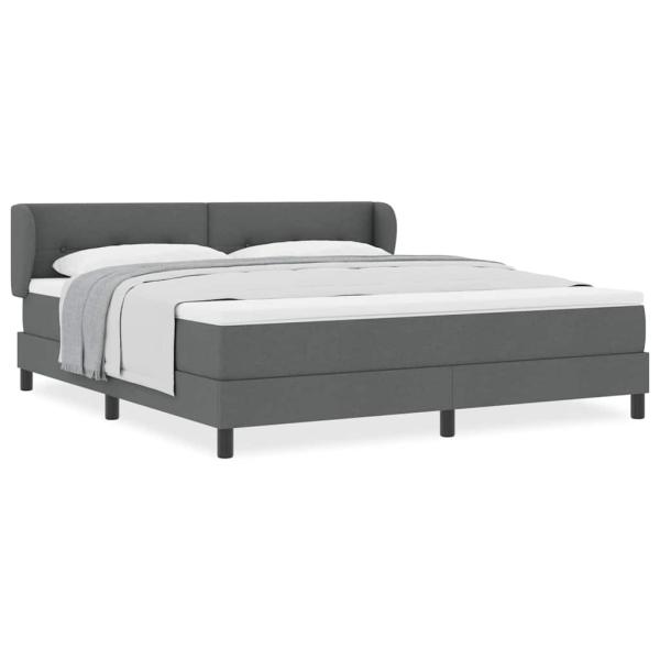 Boxspringbett mit Matratze Dunkelgrau 180x200 cm Stoff
