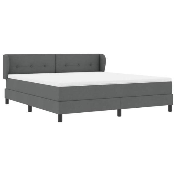 Boxspringbett mit Matratze Dunkelgrau 180x200 cm Stoff