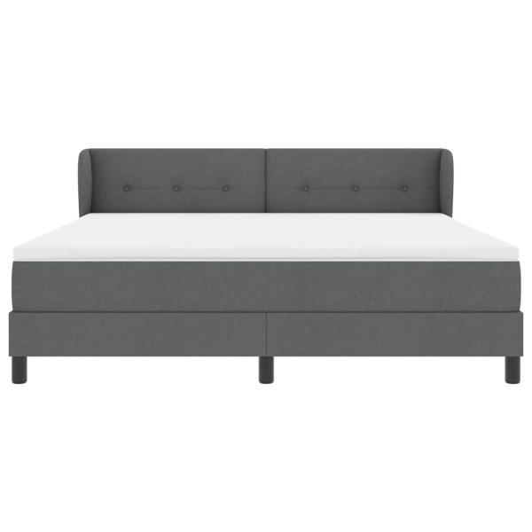 Boxspringbett mit Matratze Dunkelgrau 180x200 cm Stoff