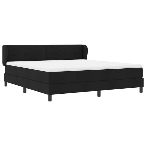 Boxspringbett mit Matratze Schwarz 180x200 cm Stoff