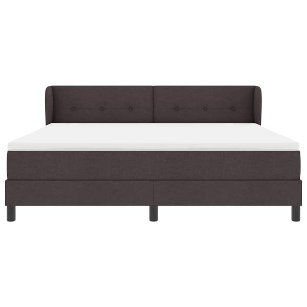 Boxspringbett mit Matratze Dunkelbraun 180x200 cm Stoff