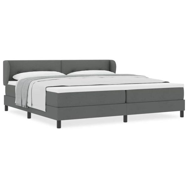 Boxspringbett mit Matratze Dunkelgrau 200x200 cm Stoff