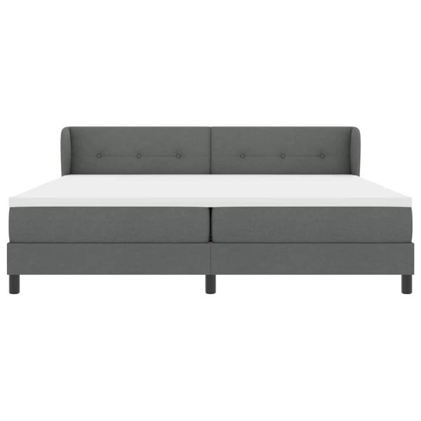 Boxspringbett mit Matratze Dunkelgrau 200x200 cm Stoff