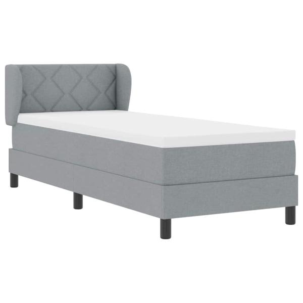 Boxspringbett mit Matratze Hellgrau 80x200 cm Stoff