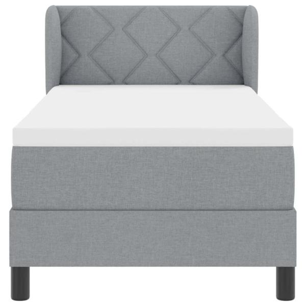 Boxspringbett mit Matratze Hellgrau 80x200 cm Stoff