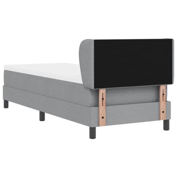 Boxspringbett mit Matratze Hellgrau 80x200 cm Stoff