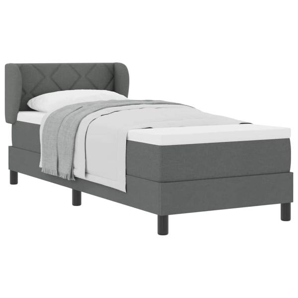 Boxspringbett mit Matratze Dunkelgrau 80x200 cm Stoff
