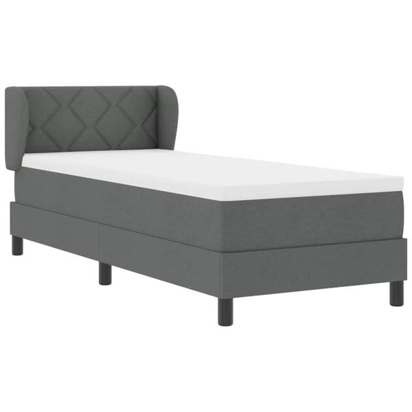 Boxspringbett mit Matratze Dunkelgrau 80x200 cm Stoff