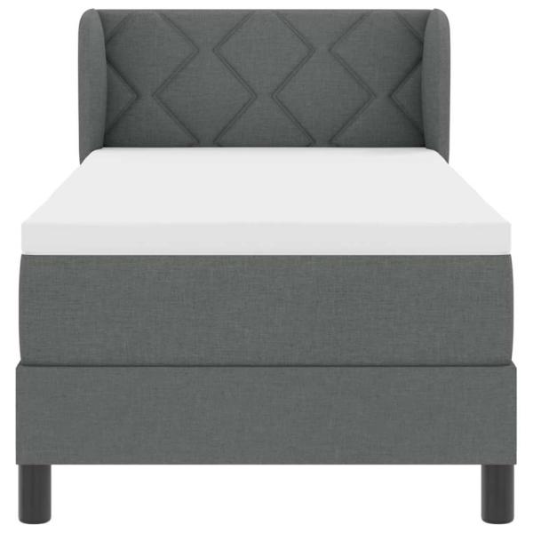 Boxspringbett mit Matratze Dunkelgrau 80x200 cm Stoff