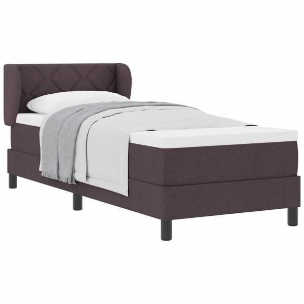 Boxspringbett mit Matratze Dunkelbraun 80x200 cm Stoff