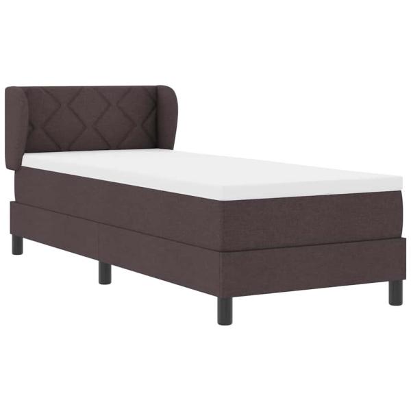 Boxspringbett mit Matratze Dunkelbraun 80x200 cm Stoff