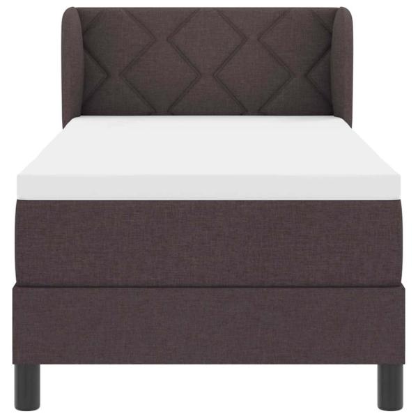 Boxspringbett mit Matratze Dunkelbraun 80x200 cm Stoff