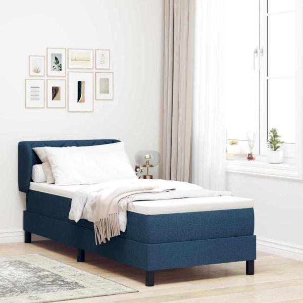 ARDEBO.de - Boxspringbett mit Matratze Blau 80x200 cm Stoff