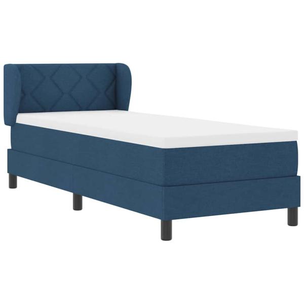 Boxspringbett mit Matratze Blau 80x200 cm Stoff