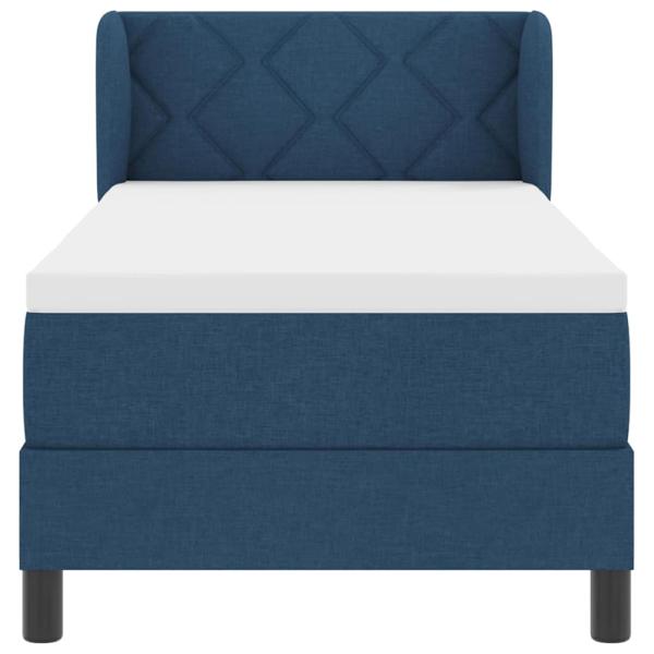 Boxspringbett mit Matratze Blau 80x200 cm Stoff