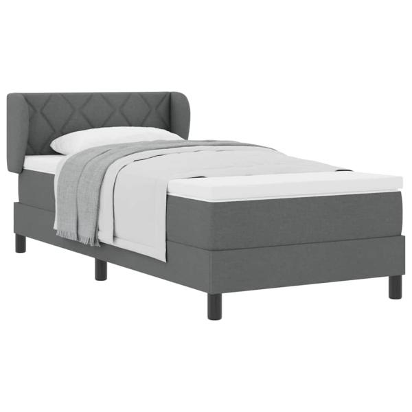 Boxspringbett mit Matratze Dunkelgrau 90x190 cm Stoff