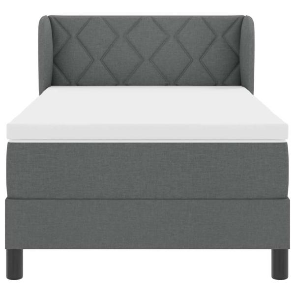 Boxspringbett mit Matratze Dunkelgrau 90x190 cm Stoff