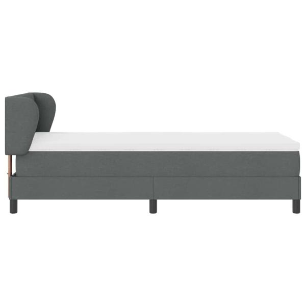 Boxspringbett mit Matratze Dunkelgrau 90x200 cm Stoff