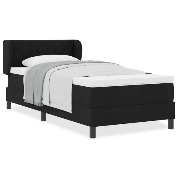 Boxspringbett mit Matratze Schwarz 90x200 cm Stoff