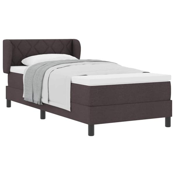 Boxspringbett mit Matratze Dunkelbraun 90x200 cm Stoff