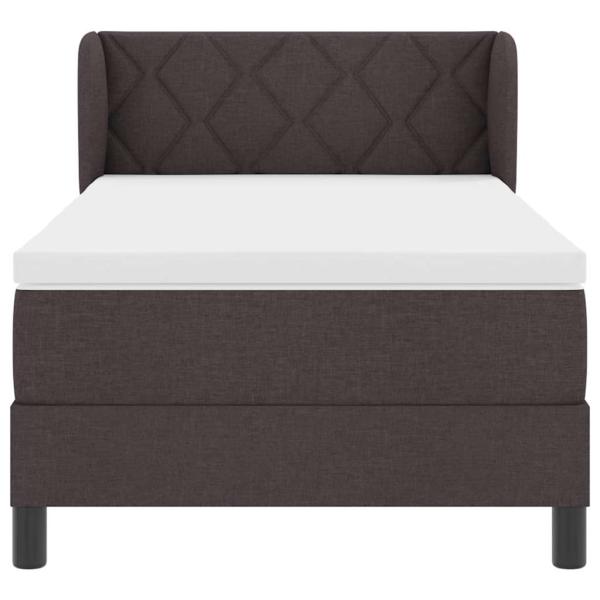 Boxspringbett mit Matratze Dunkelbraun 90x200 cm Stoff
