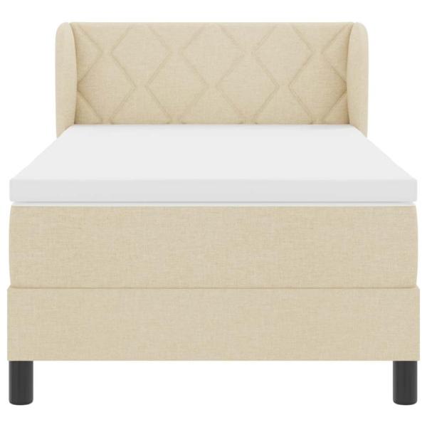 Boxspringbett mit Matratze Creme 90x200 cm Stoff